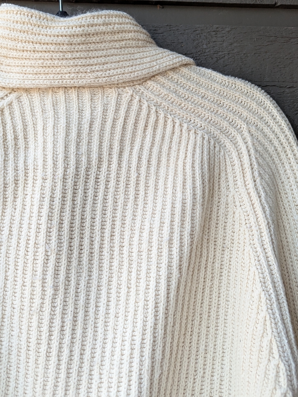 VTG 80s Liz Claiborne Collection Cream Ribbed Button-Front Cardigan Silk Angora - Picture 6 of 7
